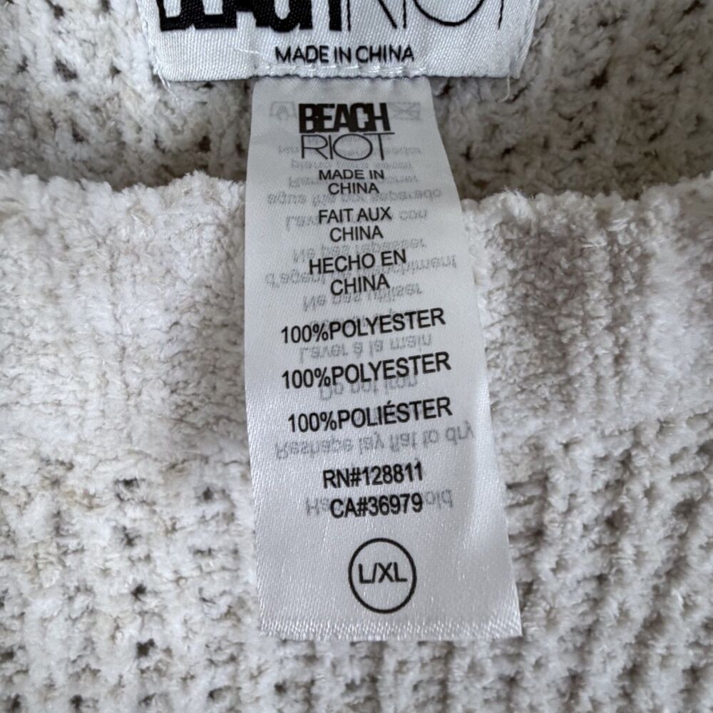 summer beach waffle knit boho cozy oversized sweater l/xl beach riot resort wear - Picture 4 of 11